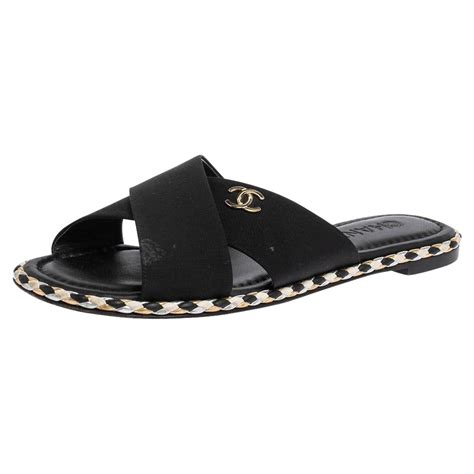 chanel criss cross slides|Chanel kid sandals.